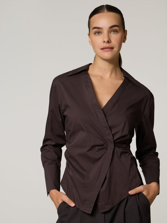 Bild von Wickelbluse mit Baumwolle