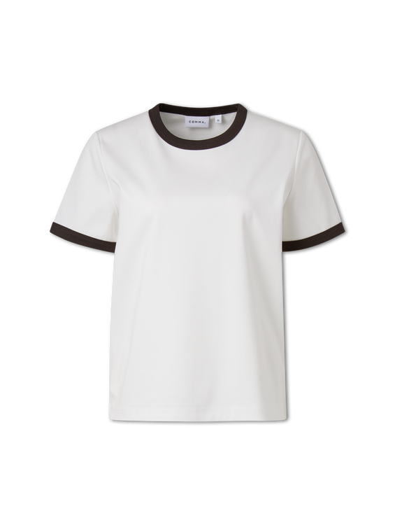 Bild von T-Shirt mit Kontrastbündchen