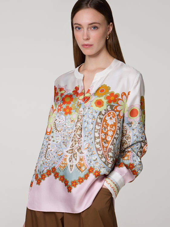 Bild von Seidenbluse mit Blumenprint
