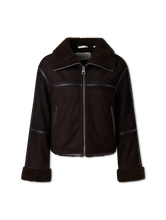 Bild von Lederjacke mit Teddyfutter