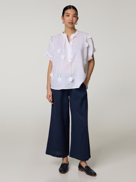 Bild von Leinenhose mit weitem Bein