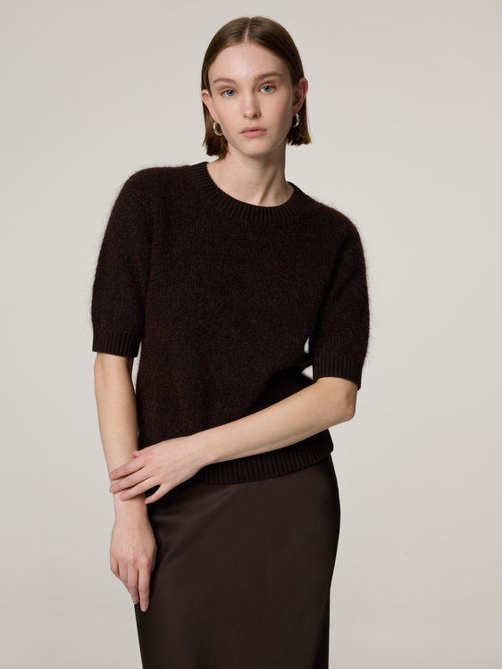 Image sur T-shirt en tricot avec mohair
