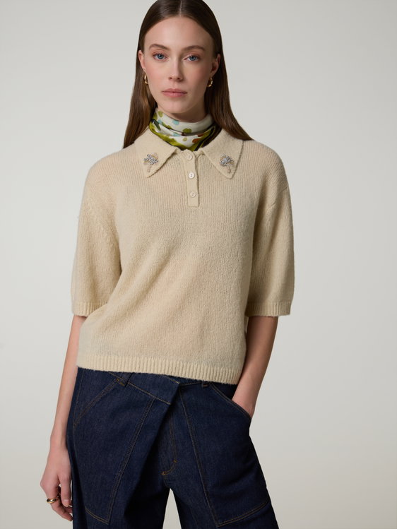 Bild von Kurzarmpullover mit Wolle