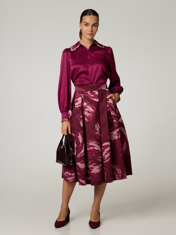 Image sur Jupe midi en jacquard ABEYDEA