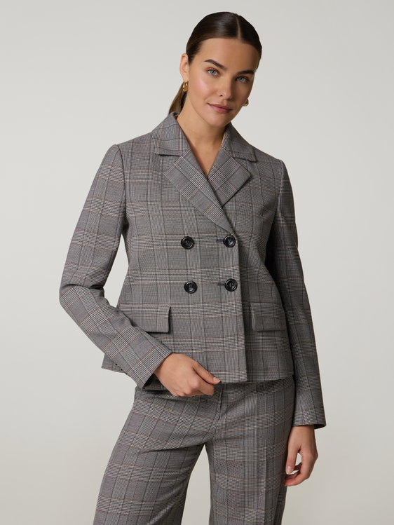 Image sur Karo-Blazer aus Woll-Mix