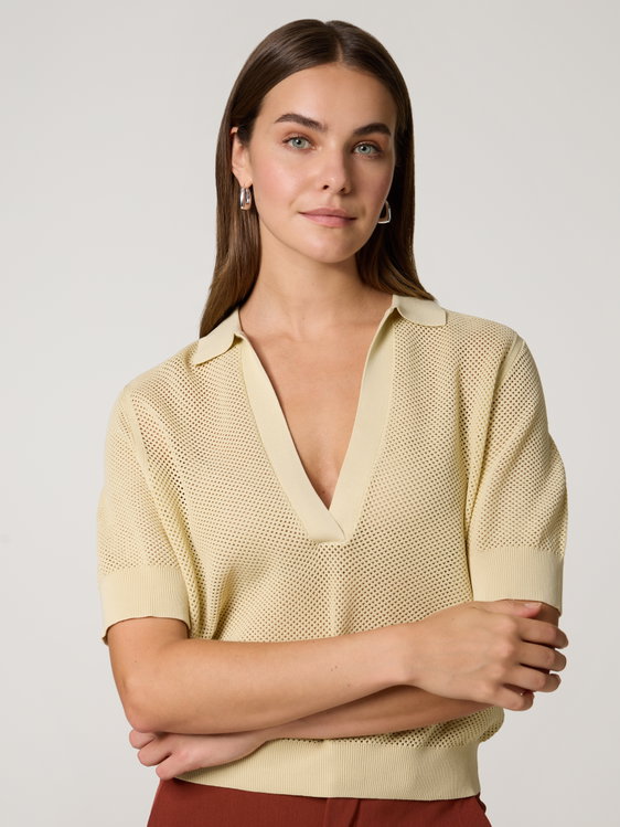 Bild von Poloshirt aus Lochstrick DYLAI